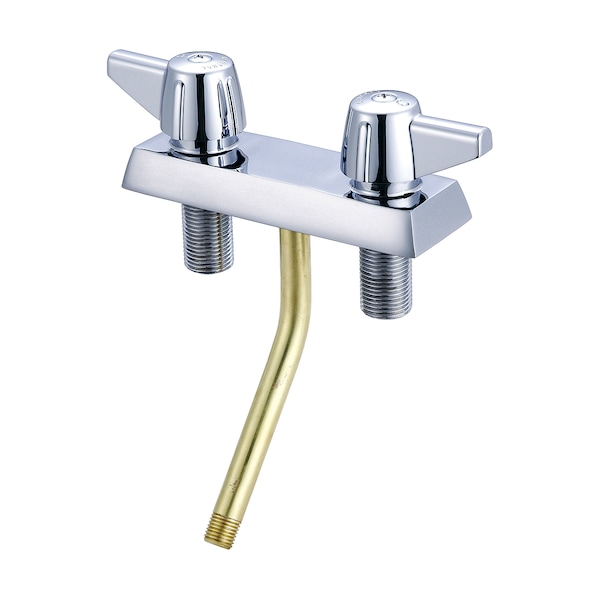 Two Handle Shampoo Faucet, NPSM, Polished Chrome, Number of Holes: 3 Hole